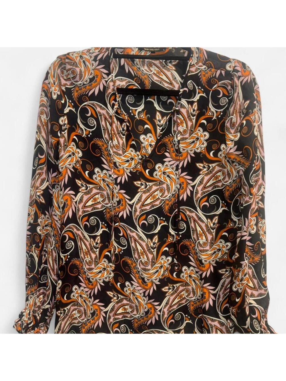 Kobi Halperin - Silk Blend Multi Colored Paisley Print Blouse.